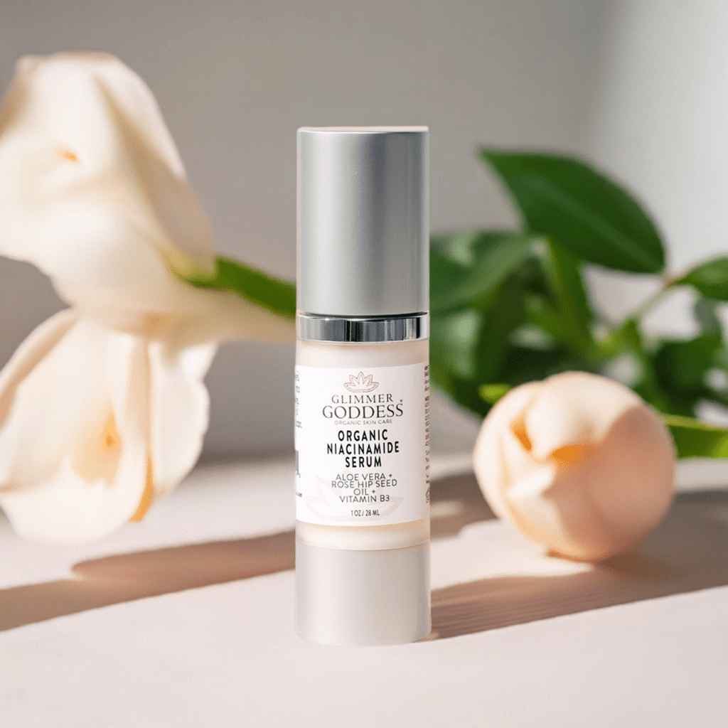 Organic Niacinamide Serum 5% by Glimmer Goddess | Pore-Refining, Smoothing